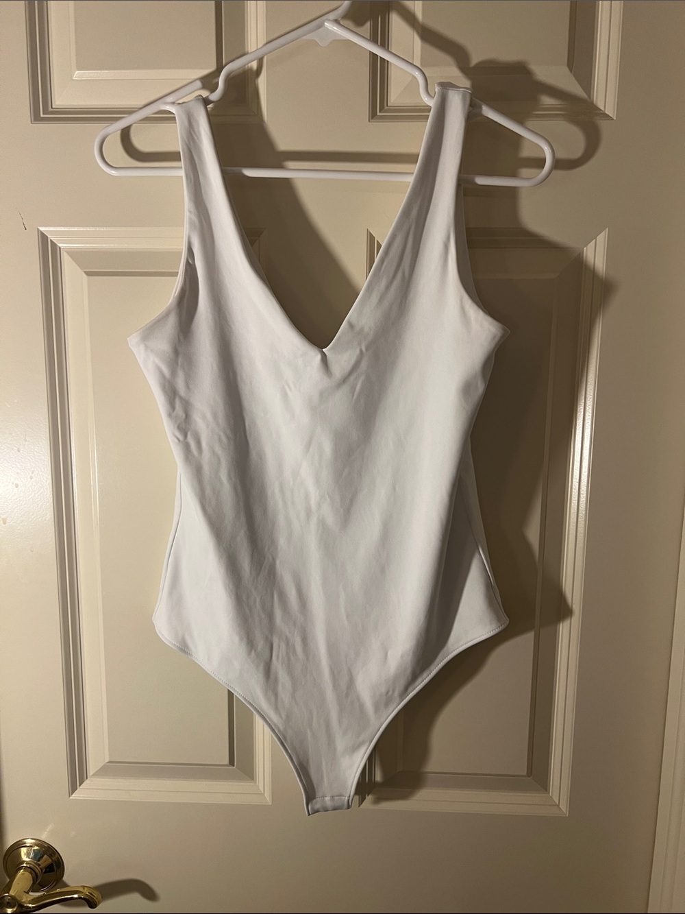 White Kids One-Piece Swimsuit - Classic V-Neck